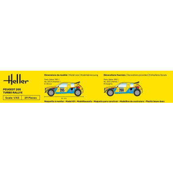 Peugeot 205 Turbo Rallye - Starter Kit Heller 56189 Peugeot 205 Turbo Rallye - Starter Kit Heller 56189